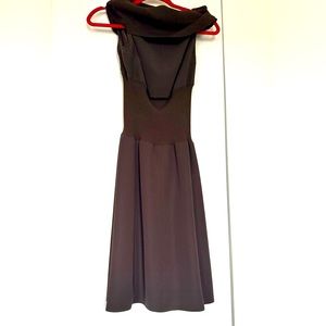 Blumarine Chocolate Brown Cowl-Neck A-Line Dress